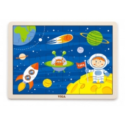 Viga 51461 Puzzle na podkładce 24 elementy - kosmiczna przygoda