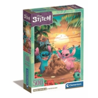 Clementoni Puzzle 500el Compact Stitch. Stitch i Angel na plaży 35547