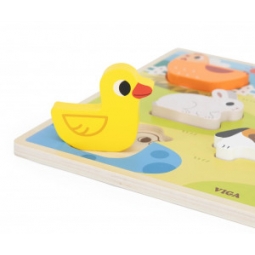 Viga 44702 Puzzle na podkładce 7 elementów- farma