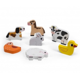 Viga 44702 Puzzle na podkładce 7 elementów- farma