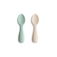 Mushie Łyżeczki Startowe dla Malucha – 2- pack Cambridge Blue/Shifting Sand