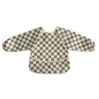 Mushie Śliniak z Długim Rękawem - Olive Check