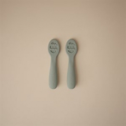 Mushie Pierwsze Łyżeczki dla Niemowląt 2-pack - Cambridge Blue/Shifting Sand
