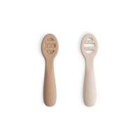 Mushie Pierwsze Łyżeczki dla Niemowląt 2-pack – Natural/Shifiting Sand