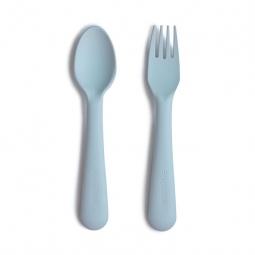 Mushie Sztućce Widelec i Łyżka Powder Blue