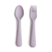 Mushie Sztućce Widelec i Łyżka Soft Lilac