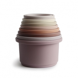 Mushie Piramidka Sensoryczna z Kubeczków - Stacking Cups Petal