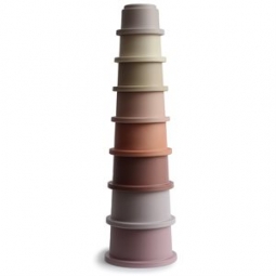 Mushie Piramidka Sensoryczna z Kubeczków - Stacking Cups Petal