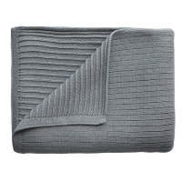 Mushie Kocyk z Organicznej Bawełny Ribbed Gray Melange