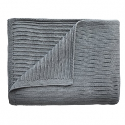 Mushie Kocyk z Organicznej Bawełny Ribbed Gray Melange