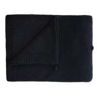 Mushie Kocyk z Organicznej Bawełny Textured Dots Dark Navy