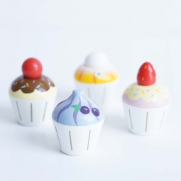 Drewniane muffinki zestaw, babeczki, zabawka gotowanie cukiernia Le Toy Van