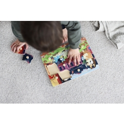 Drewniana układanka puzzle z uchwytami 12 elem. Bluey zabawka dla dzieci