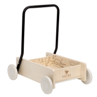 Chodzik pchacz drewniany wózek na klocki Micki Premium drewniany