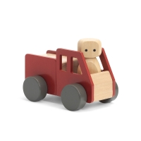 Autko - drewniany wóz strażacki z ludzikiem Micki
