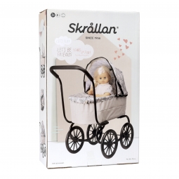 Wózek dla lalek w stylu retro, gondola, zabawa z lalkami, zabawka, Skrallan
