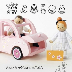 Różowy samochód drewniany dla dziewczynki Sophie Le Toy Van