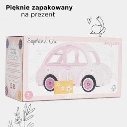 Różowy samochód drewniany dla dziewczynki Sophie Le Toy Van