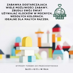 Klocki drewniane w siatce - 60 sztuk Le Toy Van Drewniane klocki zestaw 60 sztuk zabawka edukacyjna dla dzieci, Le Toy Van