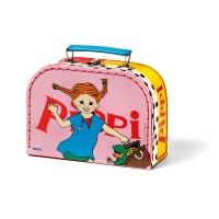 Walizka pudełko na zabawki z grubego kartonu Pippi Langstrumpf, 20 cm, Różowa