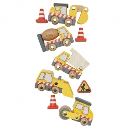 Drewniane maszyny budowlane zestaw, zabawka samochody dla dzieci Le Toy Van