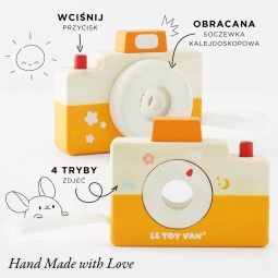Drewniany aparat fotograficzny zabawka dla dzieci, mały fotograf Le Toy Van