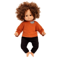 Lalka Lillan z ciemnymi włosami, piewsza lalka 36 cm, Skrallan