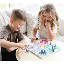 Drewniana gra strategiczna Chińczyk zabawka edukacyjna gry dla dzieci Bluey