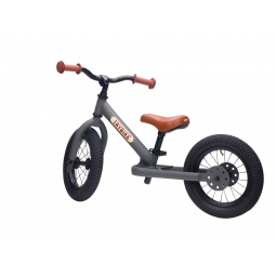 Pierwszy rowerek trójkołowy dziecięcy biegowy 2w1 szary matowy Trybike