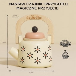 Drewniany czajniczek akcesoria kuchenne zabawka dzieci gotowanie Le Toy Van