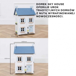 Drewniany domek dla lalek Sky, zabawka dla dzieci zabawa lalkami Le Toy Van