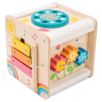 Drewniana kostka edukacyjna, zabawka sensoryczna dla dzieci, Le Toy Van