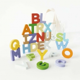 Drewniane literki, zabawka układanka edukacyjna nauka dla dzieci Le Toy Van