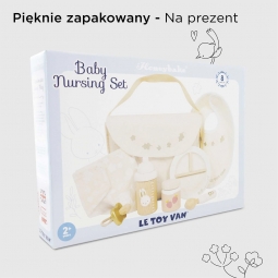 Drewniany zestaw do karmienia lalek, zabawa lalkami, dla dzieci, Le Toy Van