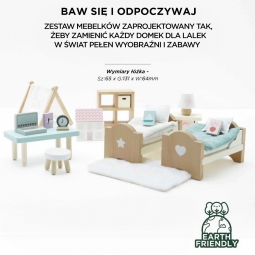 Drewniane mebelki do domku dla lalek pokój dziecięcy Daisylane, Le Toy Van