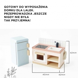 Drewniane mebelki do domku dla lalek duży zestaw, zabawka dzieci Le Toy Van