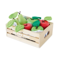 Jabłka i gruszki drewniane w skrzynce Le Toy Van