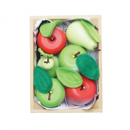 Jabłka i gruszki drewniane w skrzynce Le Toy Van
