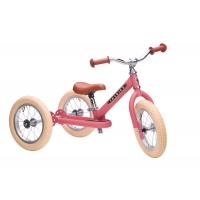 Pierwszy rowerek trójkołowy dziecięcy biegowy 2w1 różowy matowy Trybike