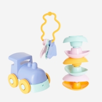 Zastaw zabawek dla małych dzieci: lokomotywa niebieska Le Jouet Simple