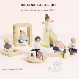 Drewniany plac zabaw, domki dla lalek, zabawa lalkami, dzieci Le Toy Van