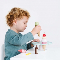 Drewniane lody rożki zestaw Carlo's Gelato, zabawka, lodziarnia, Le Toy Van