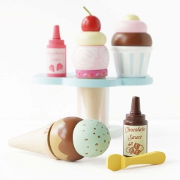 Drewniane lody rożki zestaw Carlo's Gelato, zabawka, lodziarnia, Le Toy Van
