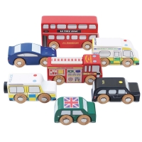 Zestaw drewnianych samochodów Londyn Le Toy Van