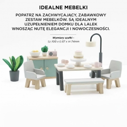 Drewniane mebelki do domku dla lalek jadalnia Daisylane, zestaw, Le Toy Van
