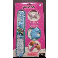 BRANSOLETKA CEKINOWA Z DODATKAMI GIRABRILLA BŁĘKITNA / BIAŁA