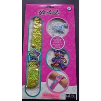 BRANSOLETKA CEKINOWA Z DODATKAMI GIRABRILLA ŻÓŁTA / RÓŻOWA