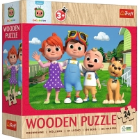 WESOŁY COCOMELON PUZZLE DREWNIANE 24 EL. TREFL 20267