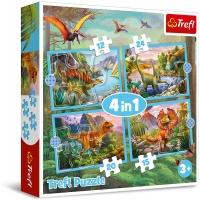 WYJĄTKOWE DINOZAURY PUZZLE 4w1 TREFL 34609