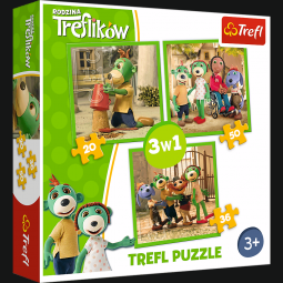 PUZZLE 3w1 ZABAWY TREFLIKÓW TREFL 34838